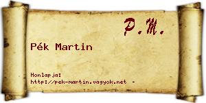 Pék Martin névjegykártya