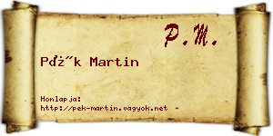 Pék Martin névjegykártya